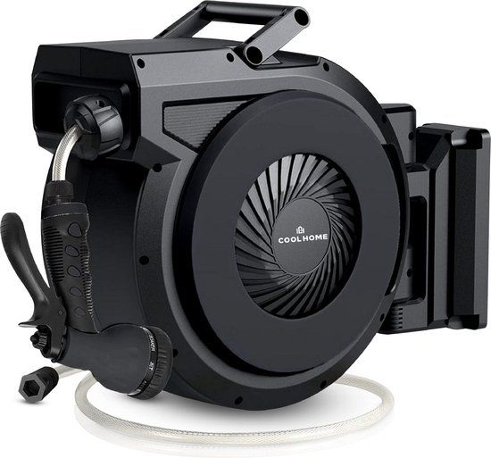 CoolHome Wandslangenbox 15 meter - Tuinslang met haspel - Zwart