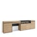 Skraut Home | Dressoir, Opbergkast | Buffetkast, Sideboard | 277x75x35 cm | Elektrische haard | Moderne stijl | Eiken