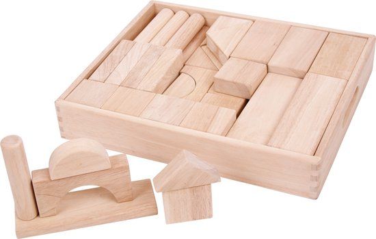 Bigjigs Grote Houten Blokken - Multikleur - 1 stuk - 3+ jaar