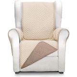 ECOMMERC3 1-zits fauteuilhoes, maximaal comfort en volledige pasvorm, voor 1-zitsstoel en relaxstoel, beige/leer