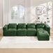 Canapé d'angle modulaire pour 4 personnes, avec mousse 32D, incluant ottomane, coussins d'assise profonds, confortable (jaune)