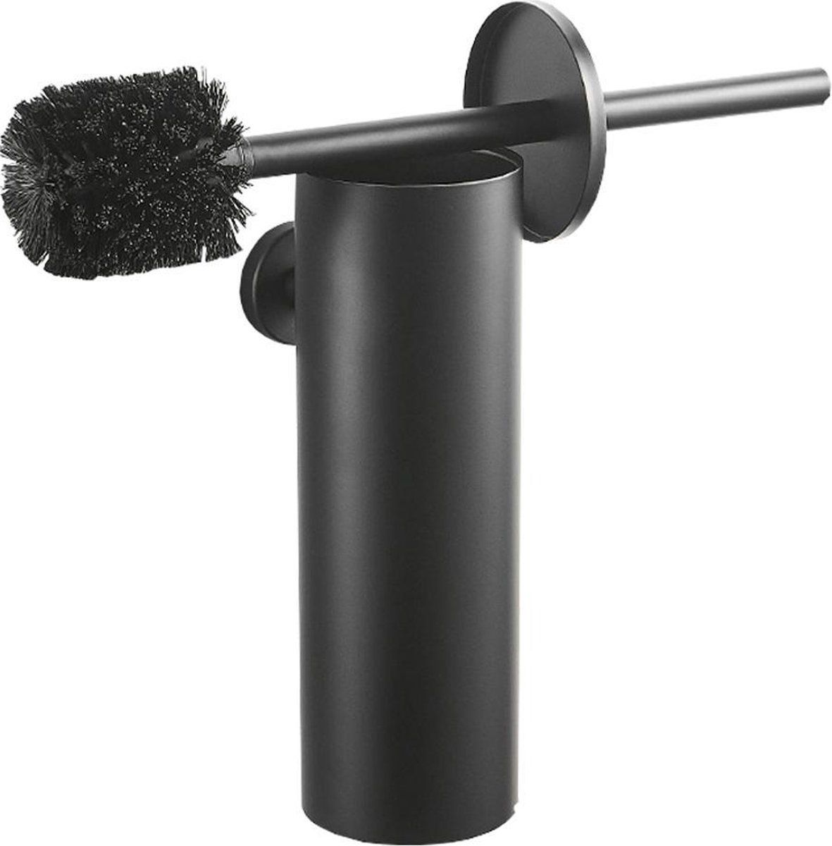 VDN Stainless Toiletborstel met houder - Zwart - RVS - Hangend