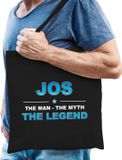 Bellatio Decorations Shoppartners Bv Naam cadeau Tasje voor Jos - The man, The myth the Legend - katoenen - zwart