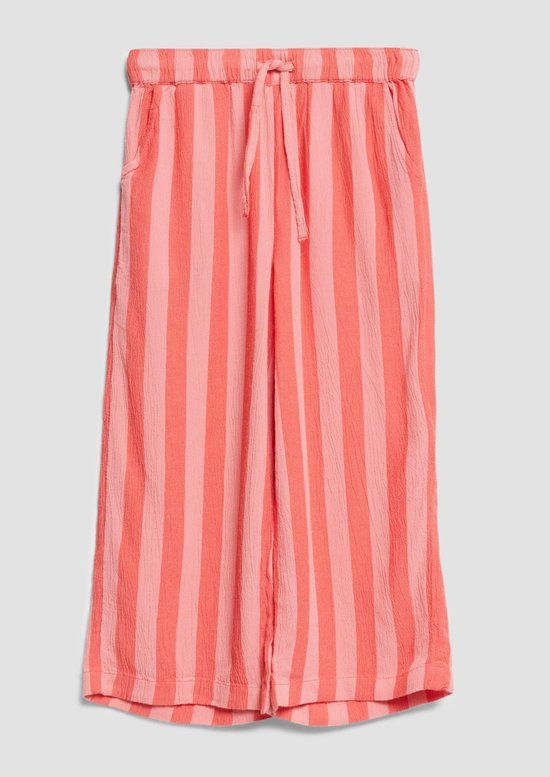 s.Oliver Wide Leg Broek Kinderen Koraal Viscose Gestreept