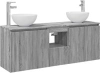 vidaXL Badkamerkastenset 3 st Grijs Sonoma 129 x 35 x 80 cm