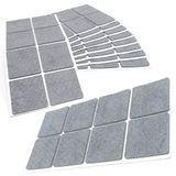 Adsamm® 80 x Zelfklevende Viltglijders Grijs 50x50 mm Vierkant 3,5 mm dik