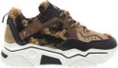DWRS Pluto Chunky Leather Sneakers - Black/Cognac Teddy
