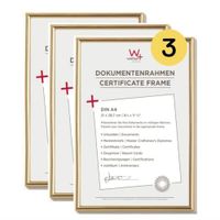 walther design fotolijst goud 21 x 29,7 cm (DIN A4) Set van 3, Galeria Kunststof Fotolijst KG130H3