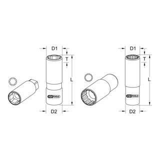 KS Tools 1/2" inbus voor bougies - 14mm - 1 stuk