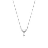 Lucardi - Dames Zilveren ketting met hanger druppel zirkonia - Ketting - 925 Zilver - Zilverkleurig - 45 cm
