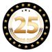 Bellatio Decorations Bierviltjes 25 - 25x stuks - zwart/goud - luxe - verjaardag/jubilea - feestartikelen