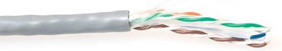 ACT XS100H CAT6 U/UTP PVC Kabel Massief met Adersplitter Rol - 100 meter - Grijs