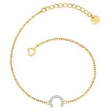 Glanzstücke München Armband 925 zilver Zirkonia Wit Geel goud 17 cm