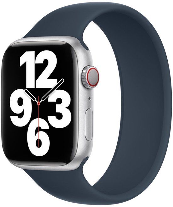 Apple Siliconen solobandje voor de Apple Watch | 44/45/46/49 mm - Maat 7 - Storm Blue