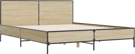 vidaXL Bedframe - Sonoma eiken - 135x190 cm