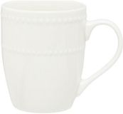 Secret de Gourmet koffie kopjes - Ivory - 1x stuks - wit - 350 ml - mokken - porselein - met stijlvol decoratie motief