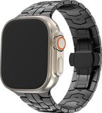 Bandz Titanium band 'Supreme' - Zwart - Geschikt voor Apple Watch 44mm/45mm/46mm/49mm