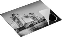 Chefcare Inductie Beschermer Tower Bridge in Londen - Zwart Wit - 65x52 cm