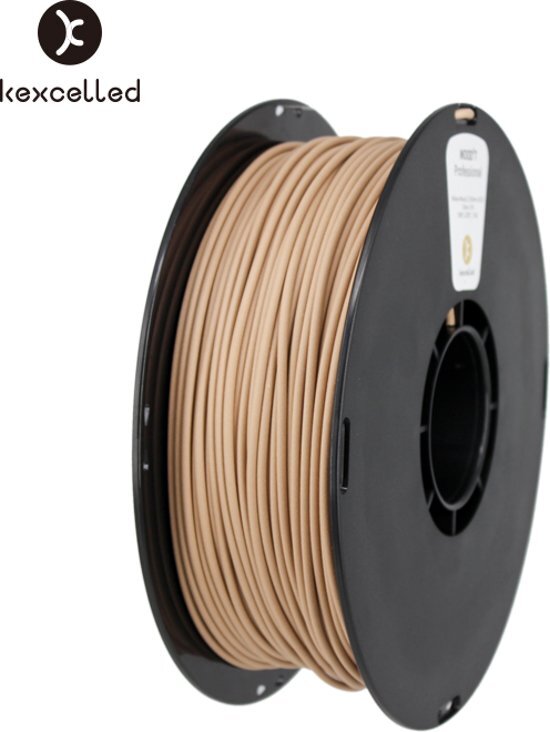 Kexcelled -wood PLA-1.75mm-yellow/geel-1000g(1kg)-3d printing filament