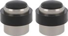 AMIG Deurstopper/deurbuffer - 2x - D30mm - inclusief schroeven - mat zilver