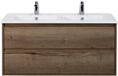 BES LED Porto Badmeubelset 120 cm - 2 Laden Tabacco - Keramische Wastafel Wit Slim