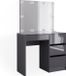 Vicco Kaptafel Sherry, Antraciet, 90 cm met spiegel en LED-lichtslinger
