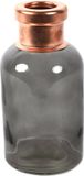 Countryfield Bloemenvaas Firm Bottle - transparant grijs/koper - glas - 10 x 21 cm