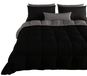 Couette d'hiver 240x260 cm, couette réversible, noir, microfibre, antiallergique