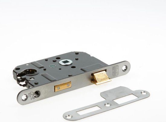 Nemef Veiligheidsslot 1279/17 Links - Hartafstand 55mm - Doornmaat 50mm - RVS voorplaat - SKG