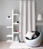 HomeMaison Effen gordijn met zeilringen Wit Polyester Inbetween gordijn