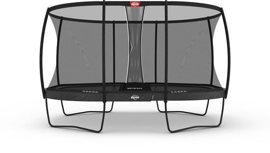 BERG Grand Champion Regular 520 Trampoline Op Poten - Ovaal - Safety Net Deluxe XL - AirFlow Pro Springdoek - TwinSpring - Grijs