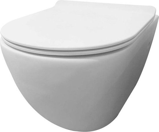 Best Design Morrano Compact Rimfree Wall-Hung Toilet 49cm - Matte White with Soft Close Seat
