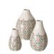 BOLTZE Vaas Parijs, 3-delig, groen/wit, porselein, 12 cm