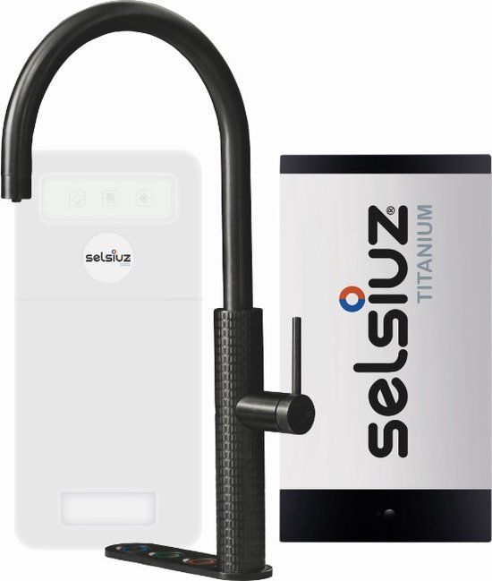 Selsiuz kranen Selsiuz by Gessi 5 in 1 Gun Metal Zwart 350377 - Keukenkraan met TITANIUM Single boiler en Cooler