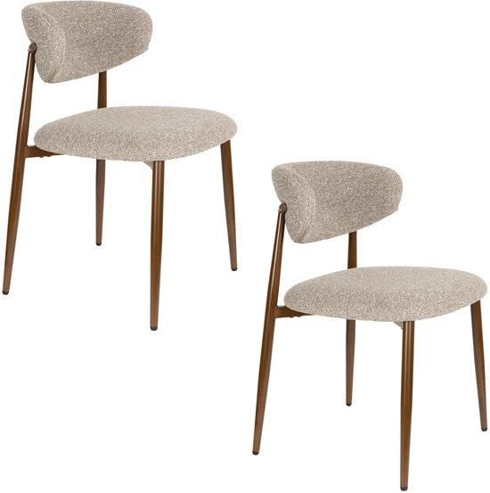Housecraft Living Noor Eetkamerstoelen Taupe - Set van 2