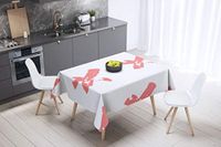 Bonamaison Tafelkleed, Anti-Mold, Sneldrogend, Waterdicht, 100% Polyester Tafellaken, Willekeurig patroon, 140 x 140 Cm - Ontworpen en Vervaardigd in Turkije