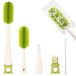 Set de brosses pour biberons 4-en-1 pour bébés, sans danger pour les aliments et résistant aux rayures