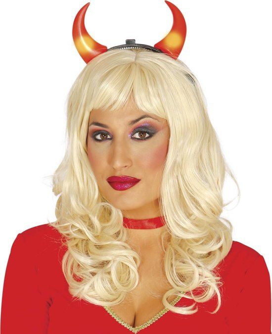 FIESTAS GUIRCA, S.L. - Oplichtende duivelshoorns voor volwassenen Halloween - Rood