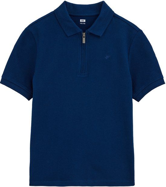 WE Fashion Jongens polo met rits - Cobalt blue - 146/152