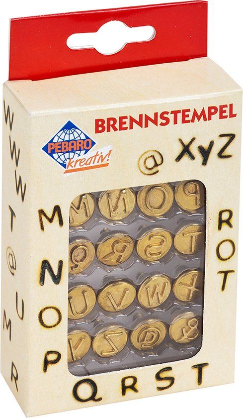 Pebaro Brandstempels Alfabet 12 stuks - Multicolor - 5 cm