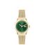 LACOSTE 2001389 Dameshorloge met groene wijzerplaat en gouden ion-plated stalen armband