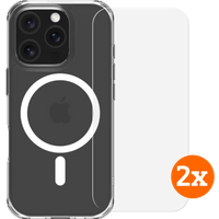 BlueBuilt Protective Back Cover met MagSafe iPhone 16 Pro + Screenprotector Glas Duo Pack