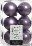 Decoris Kerstballen - 24 stuks - Heide Lila Paars - 6 cm - Kunststof - Mat/Glans