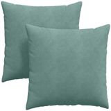 vidaXL Zitkussens 2 stuks zeegroen 60 x 60 cm corduroy stof