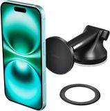 iOttie iTap 3 - Magnetische Telefoonhouder Auto Dashboard/Raam - Compatibel met MagSafe / Qi2 - Geleverd met Magnetische Ring Adapter - Zwart