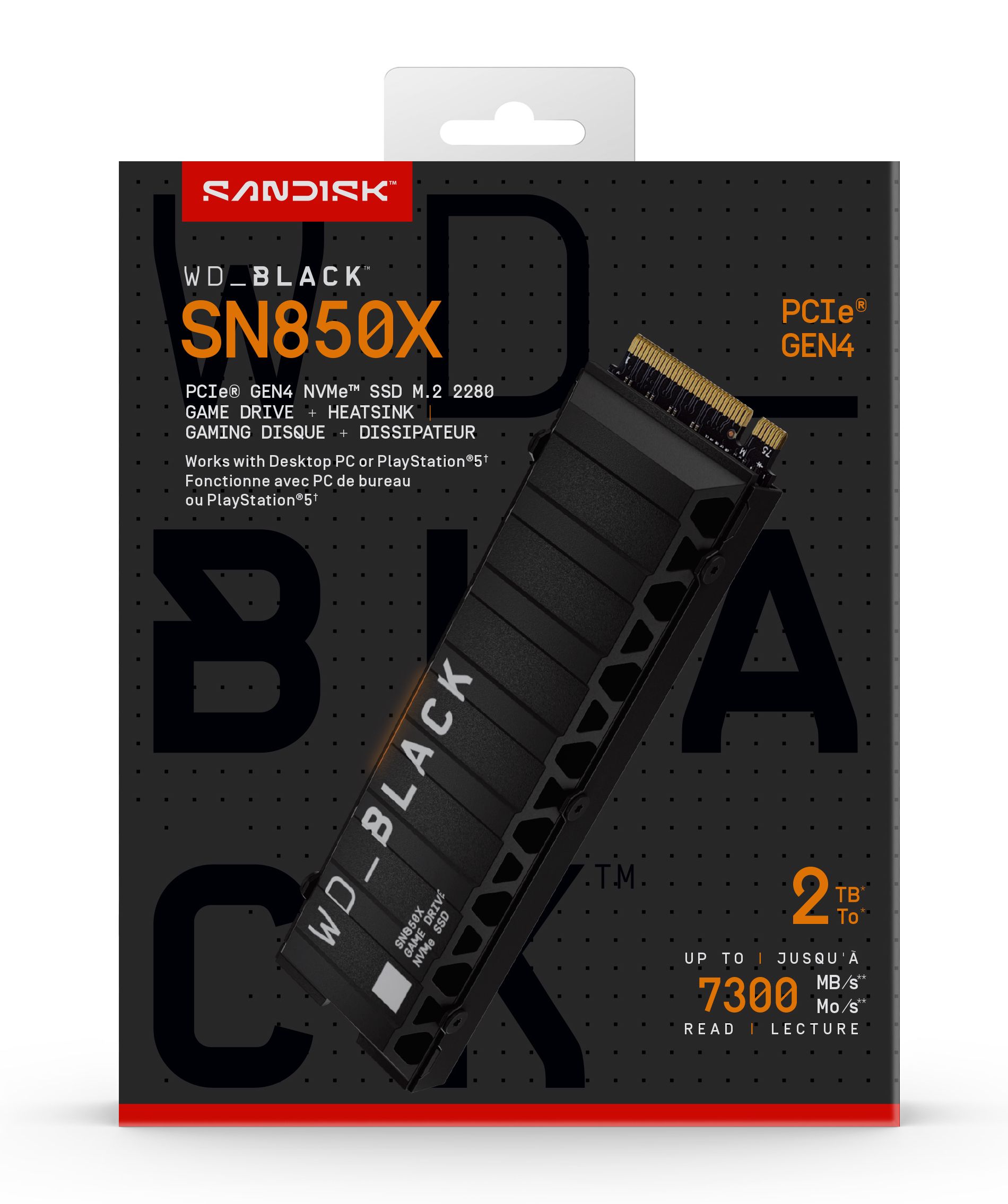 SanDisk Western Digital Black SN850X 2TB NVMe PCIe Gen4 M.2 SSD - PS5 Compatible