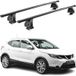 Omac Barres de toit transversales en acier pour Nissan Qashqai J11 2014-2021 – Tüv / Din 75302:2019 – Antivol inclus – Rainure en T (accessoires) – Charge max 75 kg – 2 barres – Noir