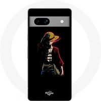 Google Pixel 7a cover one piece manga anime luffy zwarte achtergrond