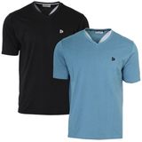 Donnay 2-Pack T-shirt (Berno) V-hals Heren Black/Light Denim blue Maat L