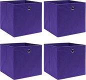 vidaXL Opbergboxen 4 stuks - Paars - 28x28x28 cm